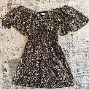 Altar'd State Chic Black and White Patterned Dress flowing sleeves size small